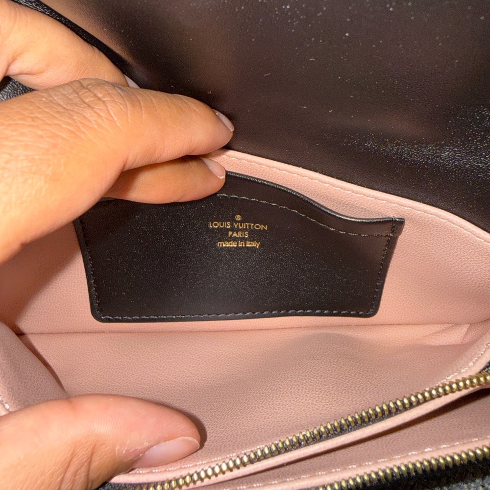 Louis Vuitton Black Leather Clutch with Gold Chain - Picture 6 of 6